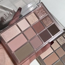 12색 핑크 아이섀도우 메이크업 저채도 팔레트 피그먼트 어스 아이 트레이 초콜릿 글리터 매트, 02, 15g, 1