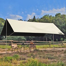 탑 랜더 완벽한 99.99% 빛 차단 대형 캠핑 방수 자외선 차단 두꺼운 블랙코팅 타프 렉타 300X500 300X400 300X300, 유일한 천 방수포, 베이지