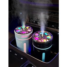 차량용 가습기 수분공급 led 무드등 가습 자동차 실내용, 기본 색상, 충전식 화이트 3병 3필터 1000ml