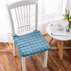 2025 Flannel Solid Color Seat Cushion Winter Thickened Office Autumn Warm Strapped, 45x45cm, 01 하늘색