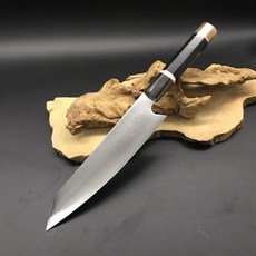 職匠 大馬士革 劍型牛刀 VG-10鋼芯 黑檀木柄 刃長21cm, 1個, 單刀不含鞘