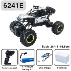 rc카 키덜트 호환 11 몬스터 빅풋 오프로드 4WD 원격 제어 자동차 24G 원격 제어 자동차 오프로드 차량 제어 트럭, 6.6241E-Silver-1B