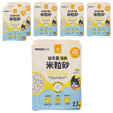 DOG CAT STAR 汪喵星球 益生菌消臭豆腐砂 米粒型, 消臭, 2.7kg, 6袋