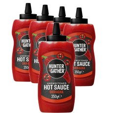 스페인 헌터 & 개더 Hunter & Gather 100% 내추럴 무가당 살사 스리라차 핫소스, 5개, 350g