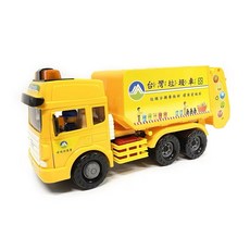 KIDMATE 孩子王 台灣好車隊-聲光垃圾車(大)(台灣配音/附電池/磨輪/ST安全玩具), 黃色, 1個