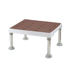 【海夫健康生活館】HEF 日本Richell 可調式不锈鋼浴室防滑椅凳 止滑H型 咖啡色(R088)