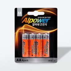 알파워 정품 오래가는 알카라인 건전지 AA 4입