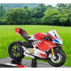 11452002 다이캐스트 모델 수집품 미니어처 바이크 컬렉터 에 적합한 두카티 파니가레 V4 S 코르세 시뮬레이션 합금제 1/18 스케일 자동차, 레드/XL