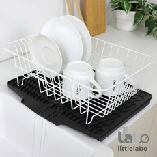 리틀라보 빠른배수 실리콘 식기 건조 매트 주방 물빠짐 드라잉 건조대, 1세트, 블랙 3종, 1단