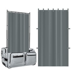 [ 1107537 ] 댄스 백 슈트케이스용 프라이버시 커튼 149.9 x 80.9cm(59 31.5인치) 휴대용 탈의실 대회 랙 없음 댄서 백스테이지 변경 스크린 가방, 회색, 1개
