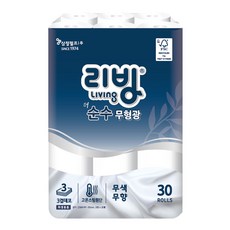 삼정 리빙 더순수 무형광 화장지 25m 30롤 1팩