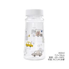 里和 韓國製 304不鏽鋼兒童餐具 車車造型學習餐具組 (學習筷/湯匙/叉子/學習杯/學習碗/餐盤/便當盒), 1個, 水甁450ml, 透明, 學習筷/湯匙/叉子/學習杯/學習碗/餐盤/便當盒