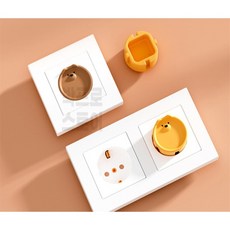 피피알디자인 곰돌이 콘센트 구멍 덮개 실리콘뚜껑, 까망