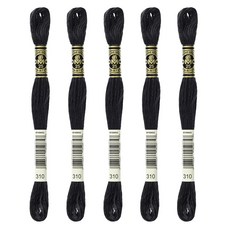 DMC 브랜드얀 25번 면사 자수실, 310번, 5개