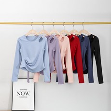 瑜伽服女長袖運動T恤，緊身顯瘦跑步普拉提健身訓練服，吸濕排汗彈力舒適多場合適用，台灣發貨