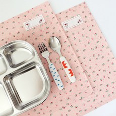 CHUCHUROOM 防水方形餐盤墊, 粉紅鬱金香, 35 x 28 cm, 2個