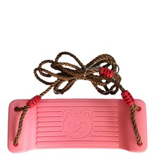 야외그네 두꺼운밧줄 안전한 설치 어린이 스윙체어 하늘색 핑크색 초록색 노란색 놀이터그네, 핑크 베어 스윙 (로프로 강화), 1개