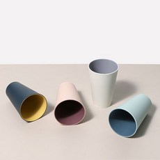 욕실 학교 오피스 깨지지않는 듀얼컬러 파스텔 양치컵, 셀럽스토어 핑크-퍼플, 1개