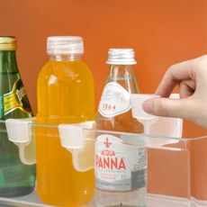 냉장고 세로수납 거치용 칸막이 가정용 정리대 음료수 병 캔, 10개, 반투명