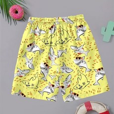 男童鯊魚短褲 夏季戶外休閒速幹短褲 夏日沙灘度假完美選擇 ISMX