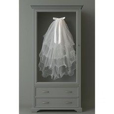 셀프웨딩 브라이덜샤워 웨딩촬영 4단 리본베일 면사포