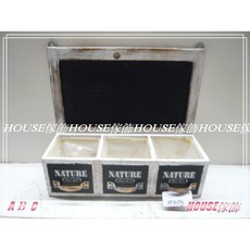 House傢飾 zakka南法田園鄉村風格 Loft工業風 壁掛黑板造型3格抽屜花器