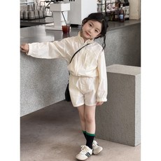 아짱 키즈 여름 상하세트 키즈아동복 남녀공용 바람막이 집업 반바지 세트구성