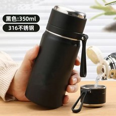 商務男士大容量保溫杯女生高顏值帶茶漏學生上學專用便捷水杯款, 1個, 1L, 黑色小清新350ml:爆款簡約水杯