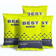 THE BEST 凝結礦砂貓砂 一箱4包 超強凝結力 除臭 低粉塵 粗細砂, 4.3kg, 4包, 粗砂
