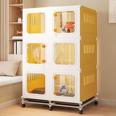 龍貓專用加高大型龍貓籠，加厚鐵絲防啃咬，附多層跳台，安全耐用，蜜袋花枝鼠籠，防噴尿設計寵物籠，底盤抽屜易清理, 1個, 獨居單層35*45*47帶輪清理方便,標準款【滑輪+托盤+爬梯】單層無爬梯