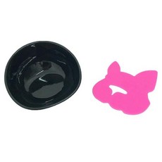 밥그릇 강아지 물그릇 세라믹 강아지식기, M, 1개, 블랙 볼 + 식탁 매트