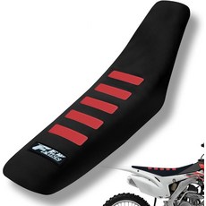 퓨퍼스 소프트 러버 더트 바이크 시트 커버 모터사이클 엔듀로 피트 블랙레드 용 스트라이프 핫 스탬핑 쿠션, Black-Red