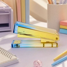 코지로움 웰컴 아크릴 스테이플러 투명 컬러 학생 사무용 호치키스, 1개, 블루