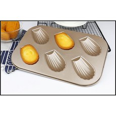 金色 6連瑪德蓮模 烤盤, 詳見包裝