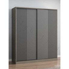 推拉門衣櫃 傢用臥室 經濟型出租房屋用 現代簡易 收納儲物櫃 小型衣櫥 NMSH, 衣櫃80*50*180【灰橡木色】,2門