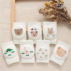 여아 및 남아용 크롤링 팔꿈치 보호대 아기 무릎 패드 안전 코튼 유아 다리 워머 어린이 쿠션 레깅스, [13] brown bear, 1개