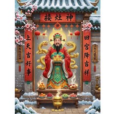 灶君歸位一家之主家用裝飾畫餐廳廚房美化牆貼防水自粘, 1個, AF233-B,20釐米高x15釐米寬