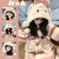 2025年新款可愛珊瑚絨睡衣女秋冬季加厚毛絨睡袍大碼家居服情侶睡衣 卡通睡袍 冬季情侶睡袍 居家服SY3