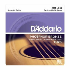 D'Addario EJ26 民謠磷青銅吉他弦 Custom Light Gauge .011-.052, 1個