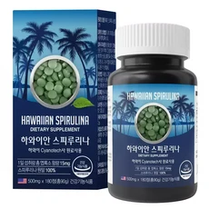 엘레니탈 하와이안 스피루리나 원말 100 500mg 180정 3개월분 스피룰리나 하와이 하와이산 스피루니나 스피루나, 1개
