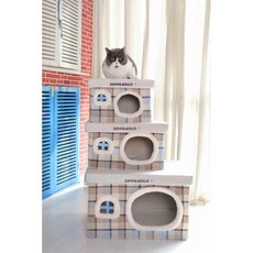 길고양이집 길냥이 지붕 급식소 스크래처 실내외 길냥이집 길냥이하우스 겨울 실외고양이 비닐, 1개, 블루 플래드