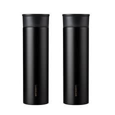 락앤락 슬림핏 스크류 텀블러, 2개, 400ml, 블랙