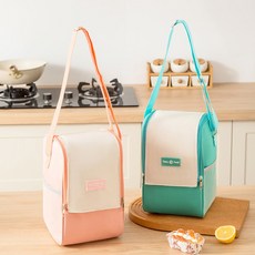 이중지퍼 보온보냉가방 도시락가방, 민트, 1개