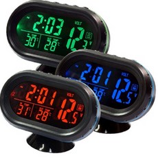 디지털시계 볼트메타 온도계 12V24V 불빛 블루 색상, 블루색상, 블루색상