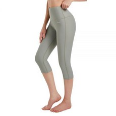 Ubestyle UPF 50+ 하이 웨이스트 수영 레깅스 여성용 수영 카프리 수영 바지 수영 타이츠 비치 팬츠 자외선 차단 연한 녹색.