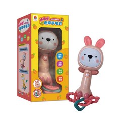雙美生活文創 音樂手搖鈴 嬰兒安撫音樂玩具, 1個, 萌萌兔音樂手搖鈴