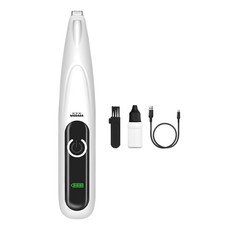 저소음 애견 미니 바리깡 강아지 발바닥 얼굴 클리퍼 LED, 1개, 화이트
