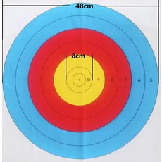 양궁 과녁판 화살 실외 표적 훈련 연습 게임 실내 활 타켓, 1개, 80 반내환 6환 10장 외경 48cm