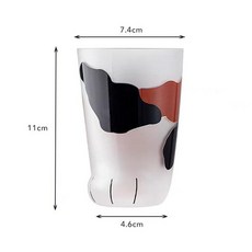 고양이 유리컵 발바닥 투명 인테리어 소품 선물용 물컵, 200mL 에서 400mL, 1개, 산화 300ml 매트 텍스처