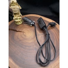 JOSEPH藝品 鹽燈電線 贈燈泡 按鍵式開關燈線 小夜燈 E12燈頭, 1個, 按鍵式黑色